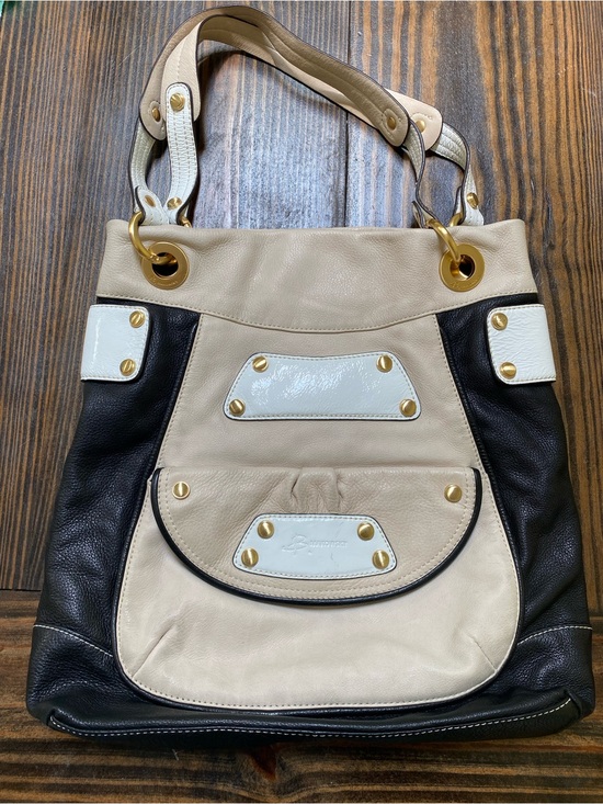 b. makowsky Handbags - Vintage B. Makowsky Colorblock Leather Shoulder Bag Gold Studded